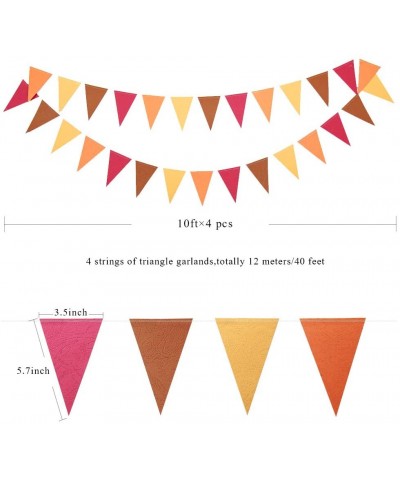 Thanks Giving Fall Triangle Garland Banner Party Decoration Banner Backdrop Party Supplies Bunting Kits for Baby Shower Kids ...