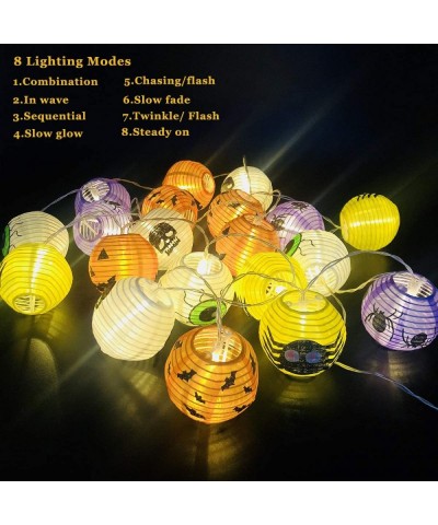 Mixed Color Lanterns Halloween String Lights- 20 LED Battery Powered Pumpkin String Lights Detachable 3D Jack o Lantern Decor...