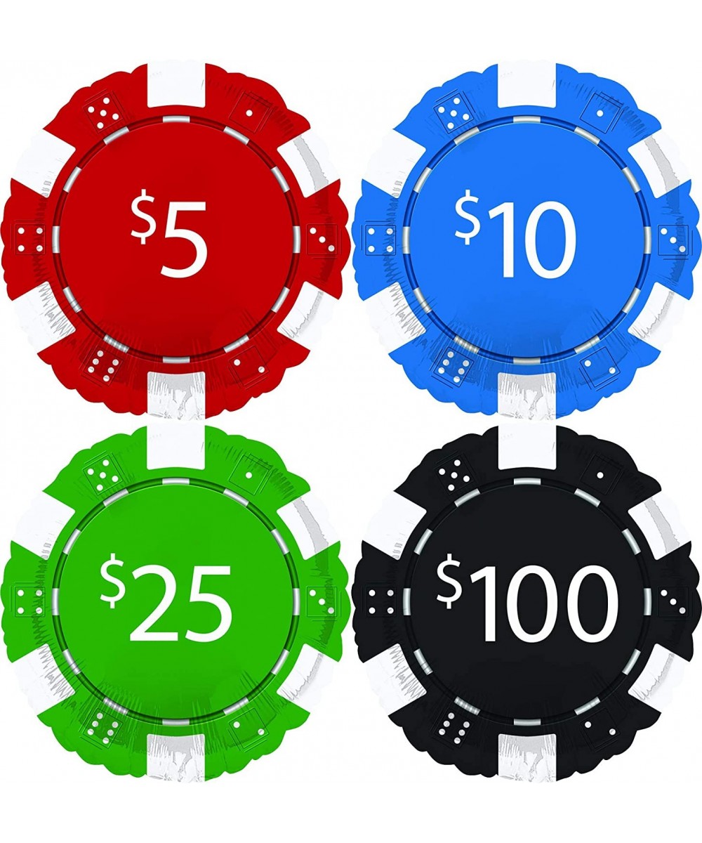 (4) 18 Inch Casino Night Poker Chips Foil Balloons - C218SDDINU3 $10.91 Balloons