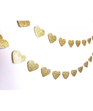 2-Pack-Gold Glitter Heart Paper Garland-Heart Garland-Christmas Garland- Gold Garland-Beautiful Garland- Paper Garland- Rusti...