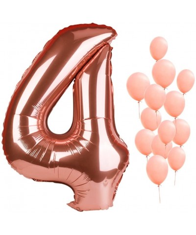 40" Rose Gold Foil Mylar Number Balloons Birthday Party Wedding Decoration Helium Digit Balloons-Number 4 - Rose Gold 4 - CP1...