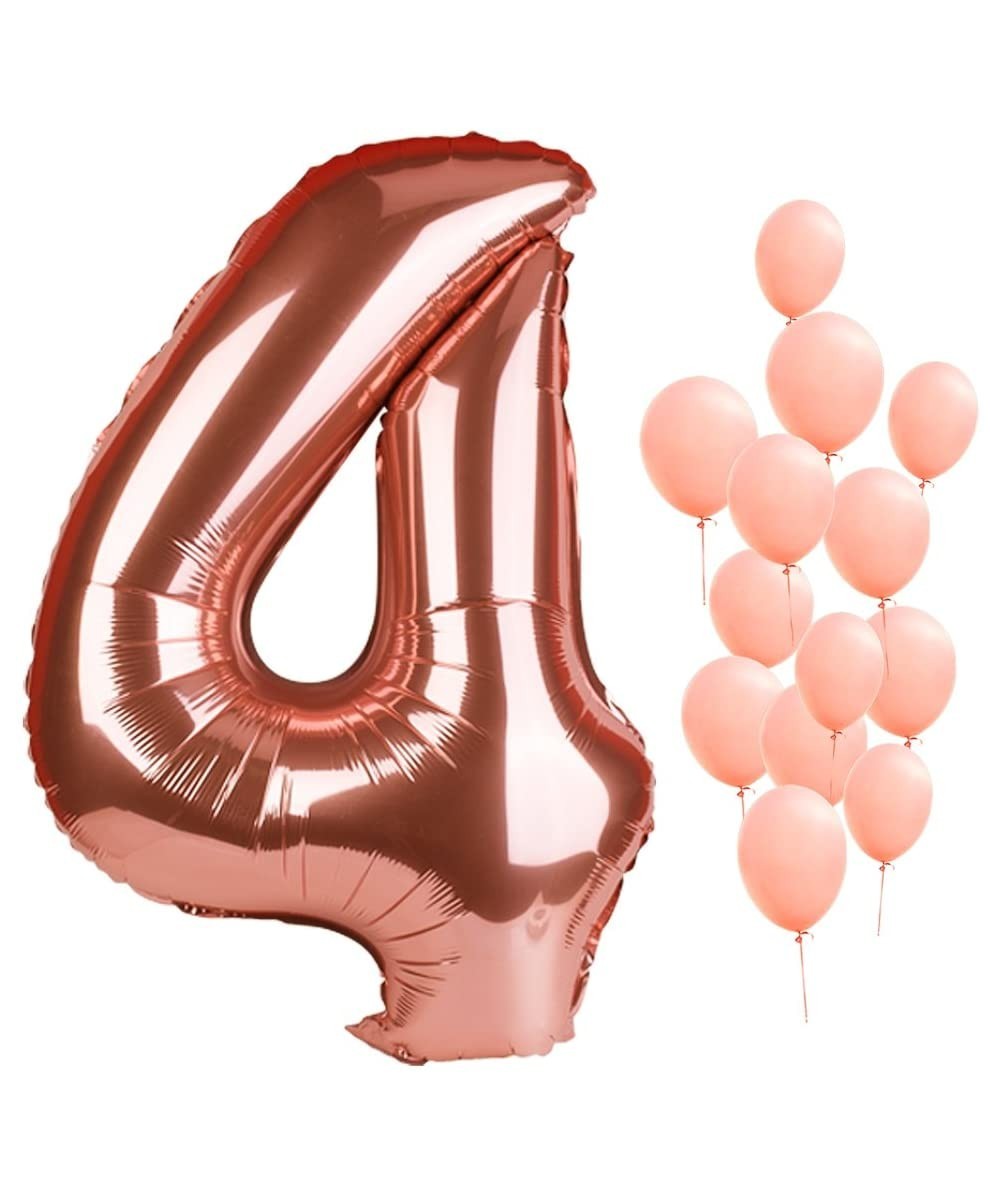 40" Rose Gold Foil Mylar Number Balloons Birthday Party Wedding Decoration Helium Digit Balloons-Number 4 - Rose Gold 4 - CP1...