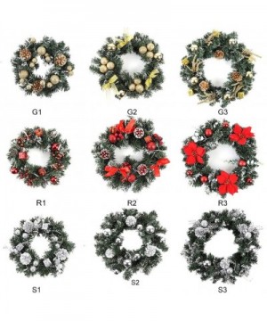 Christmas Wreath with LED String Lights Battery Powered Xmas Door Wreath Artificial Xmas Hanging Garland for Indoor Outdoor C...