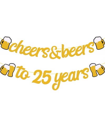 25th Birthday Decorations Cheers to 25 Years Banner for Men Women 25s Birthday Backdrop Wedding Anniversary Party Supplies Go...