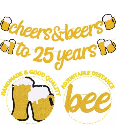 25th Birthday Decorations Cheers to 25 Years Banner for Men Women 25s Birthday Backdrop Wedding Anniversary Party Supplies Go...