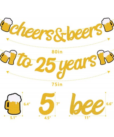 25th Birthday Decorations Cheers to 25 Years Banner for Men Women 25s Birthday Backdrop Wedding Anniversary Party Supplies Go...