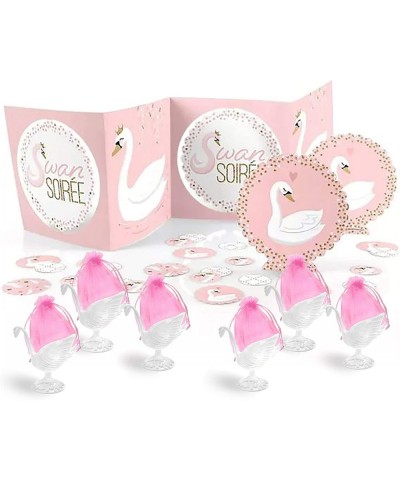 12 piece of Swan Return Gift Pink Rose Party Table Decoration set for 1st Birthday Baby shower - White-pink - C81972DUW65 $7....