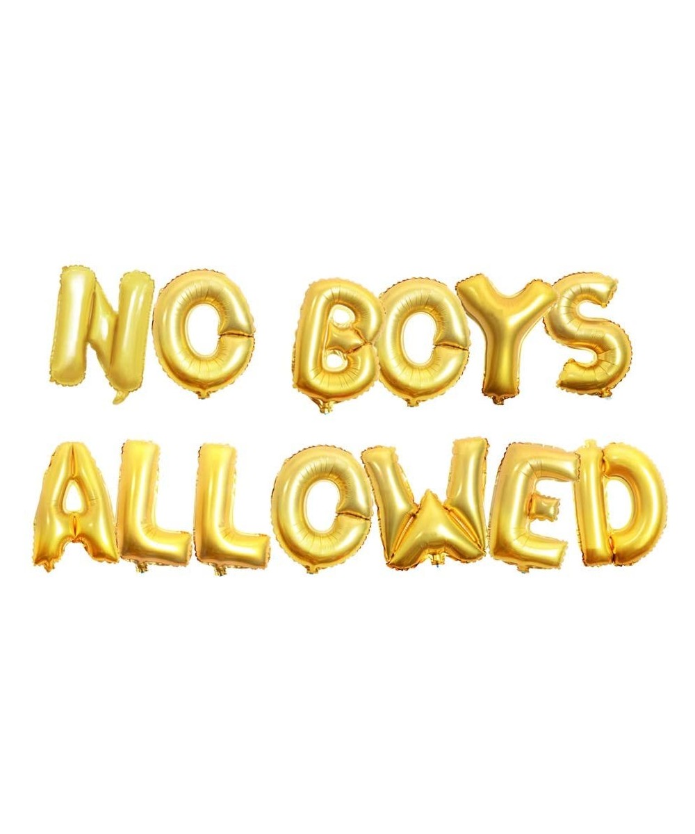 16inch NO BOYS ALLOWED Foil Balloons Banner- Gold Letter Mylar Balloon for Women Bride Bacheloretter Banner Party Decoration ...