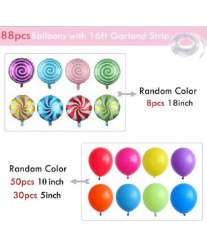 Sweet Candy Balloon Garland Arch Kit- 90pcs 18inch Round Lollipop Mylar Foil Balloons- 5/10inch Muliticolor Latex Balloons wi...