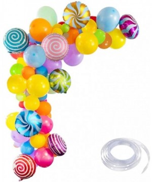 Sweet Candy Balloon Garland Arch Kit- 90pcs 18inch Round Lollipop Mylar Foil Balloons- 5/10inch Muliticolor Latex Balloons wi...