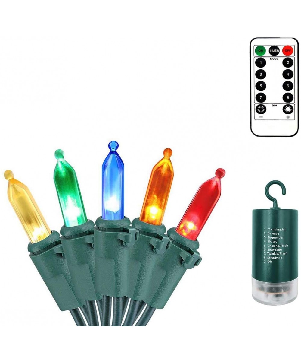 Christmas Lights Outdoor Battery Powered Multi-colored with Remote- Timer- 8 Modes- Dimmable- 33ft 100Led Garden String Light...