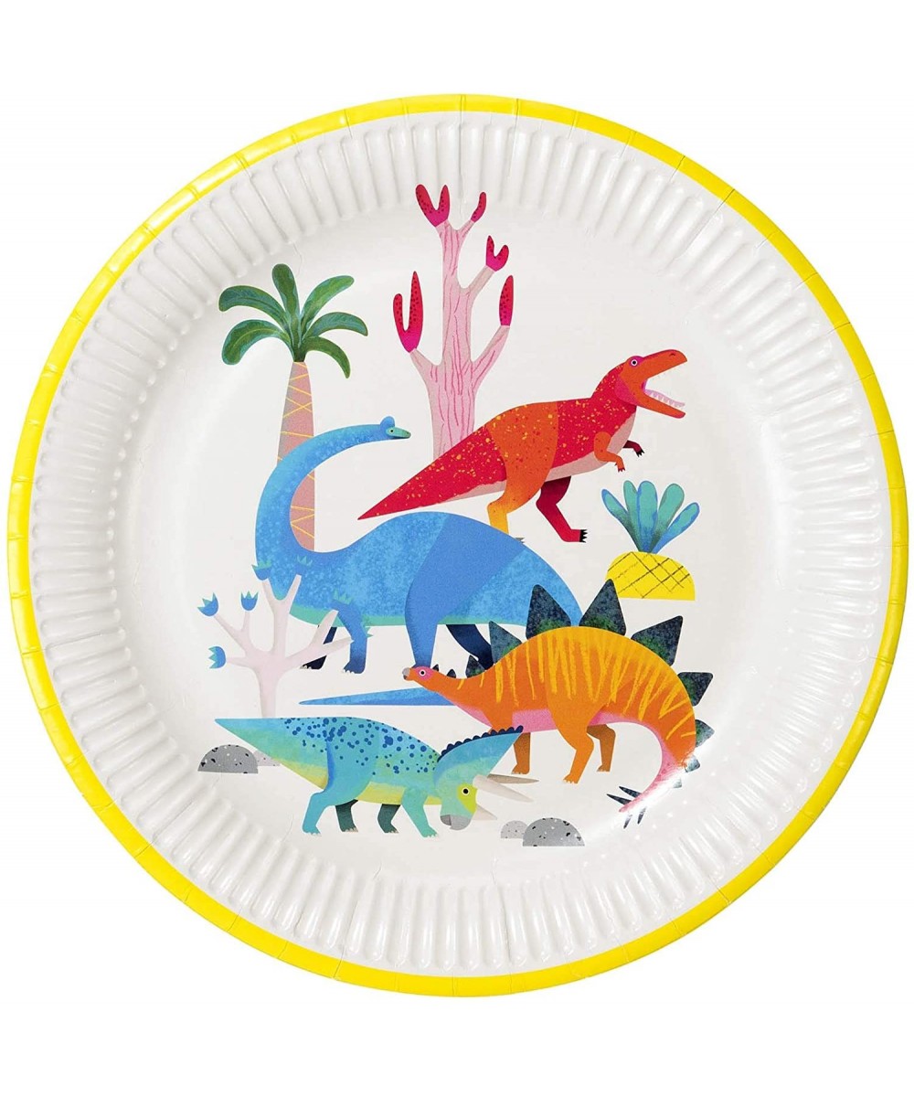 Dino Dinosaur Party Plates- Pack of 8- Dia 23cm- 9"- Mixed colors - C418N6CHN46 $5.60 Party Tableware