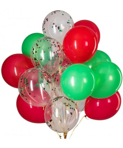 12 inch Red and Green Confetti Balloons Green and Red Confetti Balloons Party Latex Balloons Quality Helium Balloons- Party D...