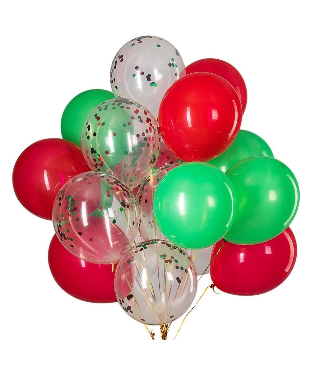 12 inch Red and Green Confetti Balloons Green and Red Confetti Balloons Party Latex Balloons Quality Helium Balloons- Party D...