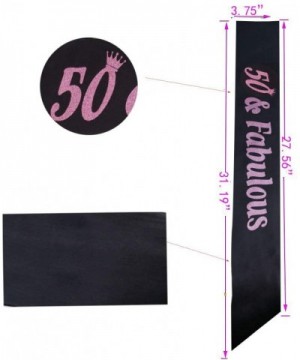 50th Birthday Tiara and Sash 50th Birthday Crown and Sash For 50th Birthday Party Supplies(Pink Tiara+Black Sash) - CU18STNU7...