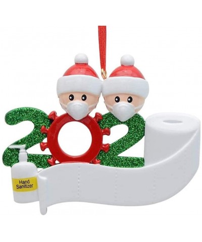 Personalized 2020 Quarantine Family Christmas Ornaments with Masks Hand Sanitizer Toilet Paper- Customized Name Xmas Tree Han...