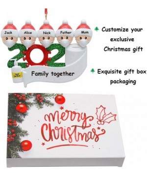 Personalized 2020 Quarantine Family Christmas Ornaments with Masks Hand Sanitizer Toilet Paper- Customized Name Xmas Tree Han...