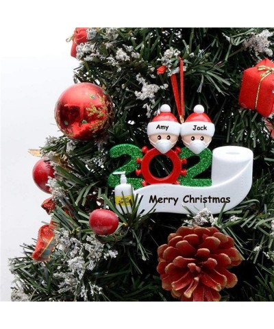 Personalized 2020 Quarantine Family Christmas Ornaments with Masks Hand Sanitizer Toilet Paper- Customized Name Xmas Tree Han...