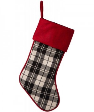 Classic White Black Plaid Christmas Stockings 20 Inches Height Rustic Christmas Stockings Hanging Stocking for Christmas Part...