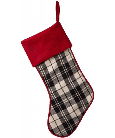 Classic White Black Plaid Christmas Stockings 20 Inches Height Rustic Christmas Stockings Hanging Stocking for Christmas Part...