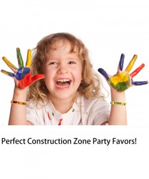 24 Pieces Construction Zone Party Favors Rubber Bracelets for Kids Construction Birthday Party and Construction Themed Suppli...