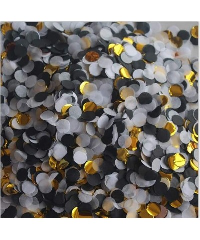 Black and Gold Confetti for Cool Party Graduation Wedding Birthday Decoration - Gold- Black and White Mix Color - 10mm- Pack ...
