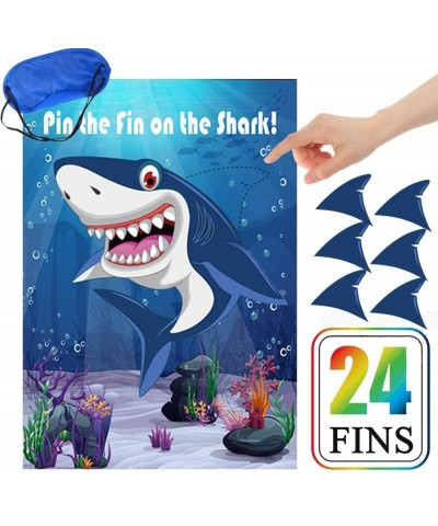 Pin The Fin On The Shark Games Kids Baby Shark Birthday Party Supplies Decorations Game - 30 Fins - CP18EGG5AL2 $5.79 Party F...