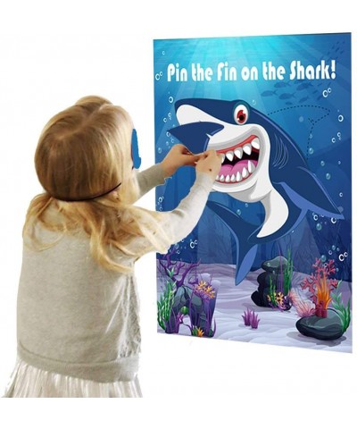 Pin The Fin On The Shark Games Kids Baby Shark Birthday Party Supplies Decorations Game - 30 Fins - CP18EGG5AL2 $5.79 Party F...