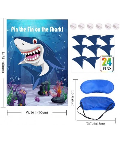 Pin The Fin On The Shark Games Kids Baby Shark Birthday Party Supplies Decorations Game - 30 Fins - CP18EGG5AL2 $5.79 Party F...