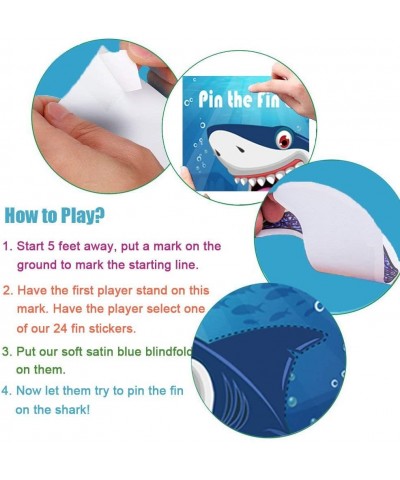 Pin The Fin On The Shark Games Kids Baby Shark Birthday Party Supplies Decorations Game - 30 Fins - CP18EGG5AL2 $5.79 Party F...