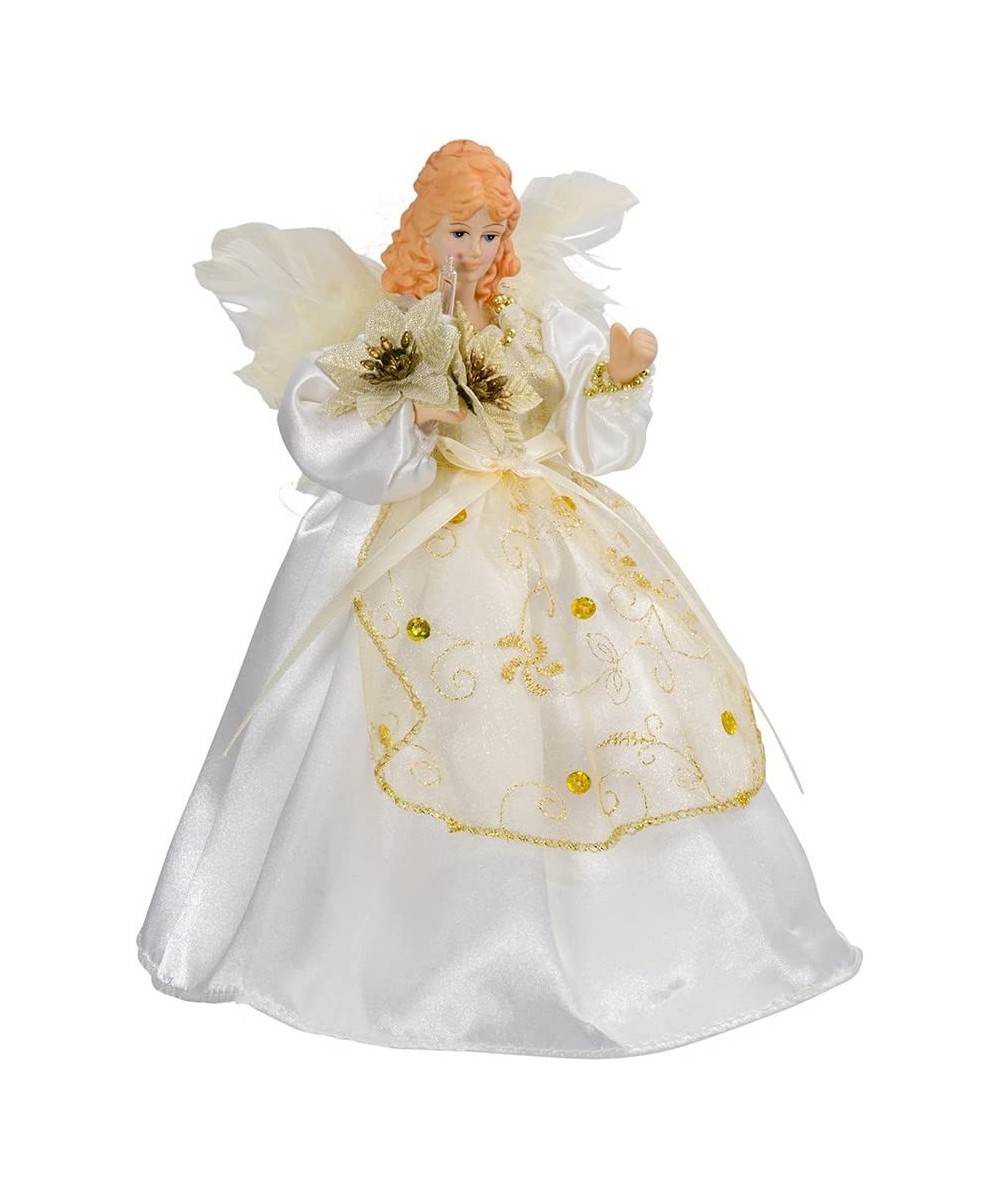 10-Light 9-Inch Ivory and Gold Angel Treetop - CH112FQF7ON $20.48 Tree Toppers