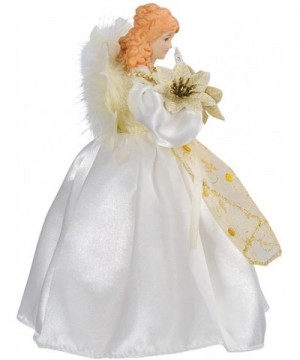 10-Light 9-Inch Ivory and Gold Angel Treetop - CH112FQF7ON $20.48 Tree Toppers