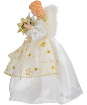 10-Light 9-Inch Ivory and Gold Angel Treetop - CH112FQF7ON $20.48 Tree Toppers