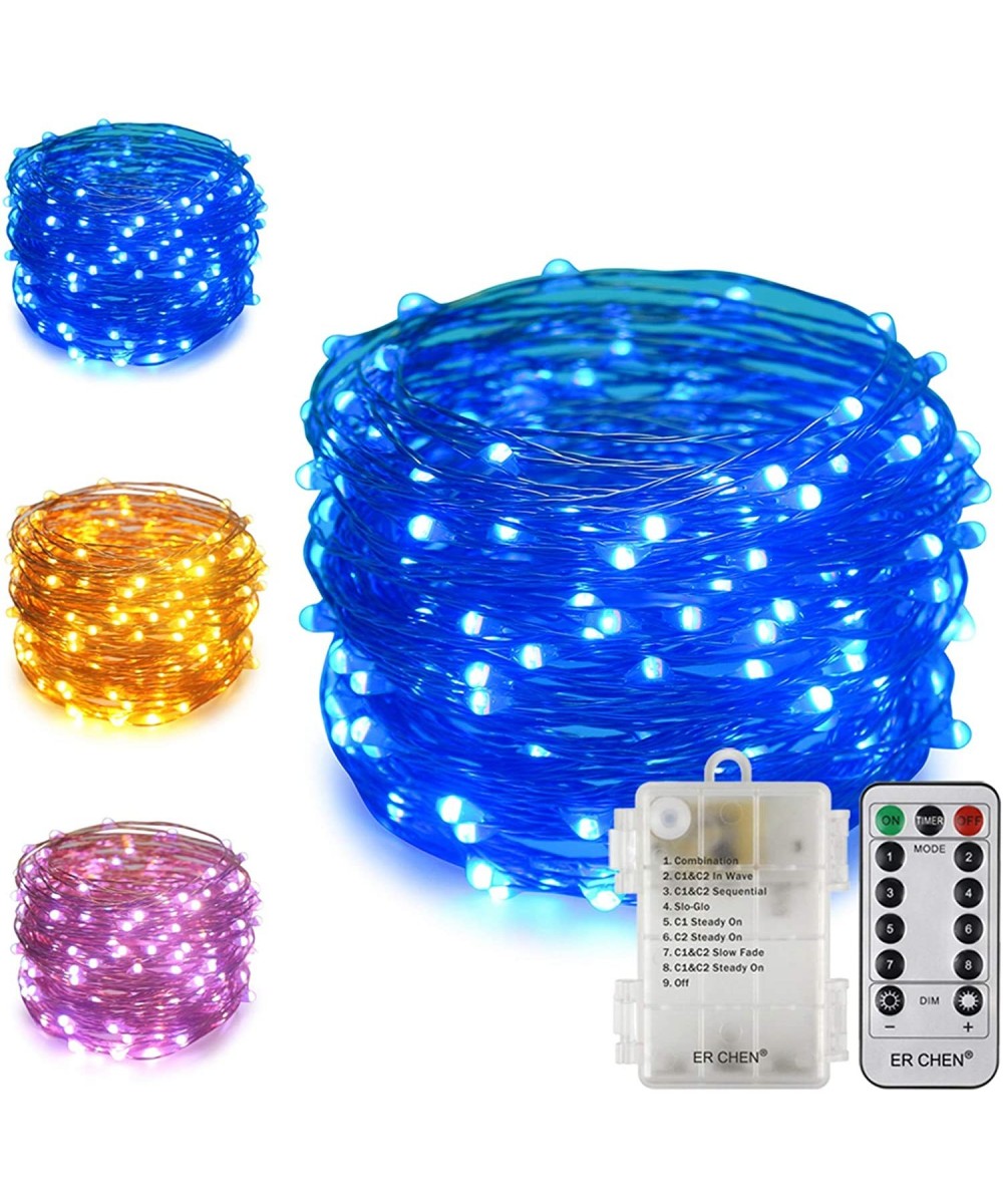 Battery Operated Dual-Color Led String Lights- 66FT 200 LEDs Color Changing Dimmable 8 Modes Copper Wire Fairy Lights with Re...