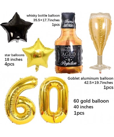 60th birthday decorations balloons kit - (108pack) 100 balloons- birthday banner- 6 foil Balloons- 60' foil Balloons. 60th bi...