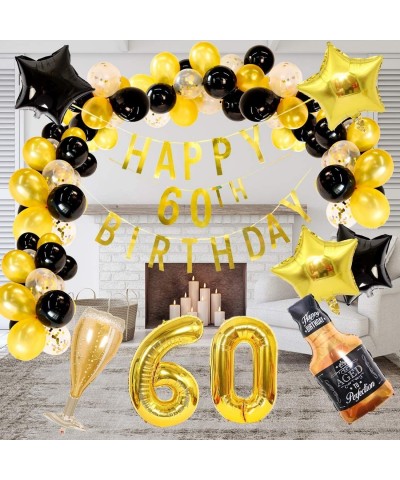 60th birthday decorations balloons kit - (108pack) 100 balloons- birthday banner- 6 foil Balloons- 60' foil Balloons. 60th bi...