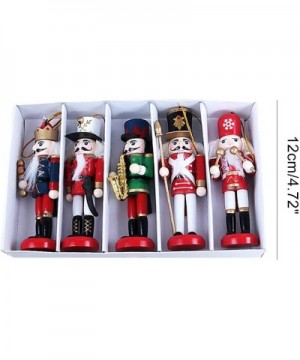 5 Piece 5 Inch Nutcracker Figures Soldier Doll Decoration Christmas Nutcracker Figurine Collection Wooden Nutcracker Ornament...