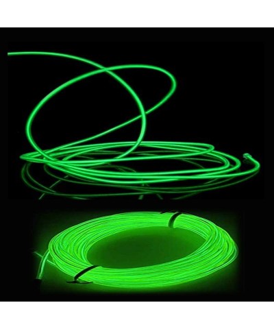 EL Wire Green- 16ft Neon Lights Noise Reduction Neon Glowing Strobing Electroluminescent Wire for Parties- Halloween- DIY Dec...