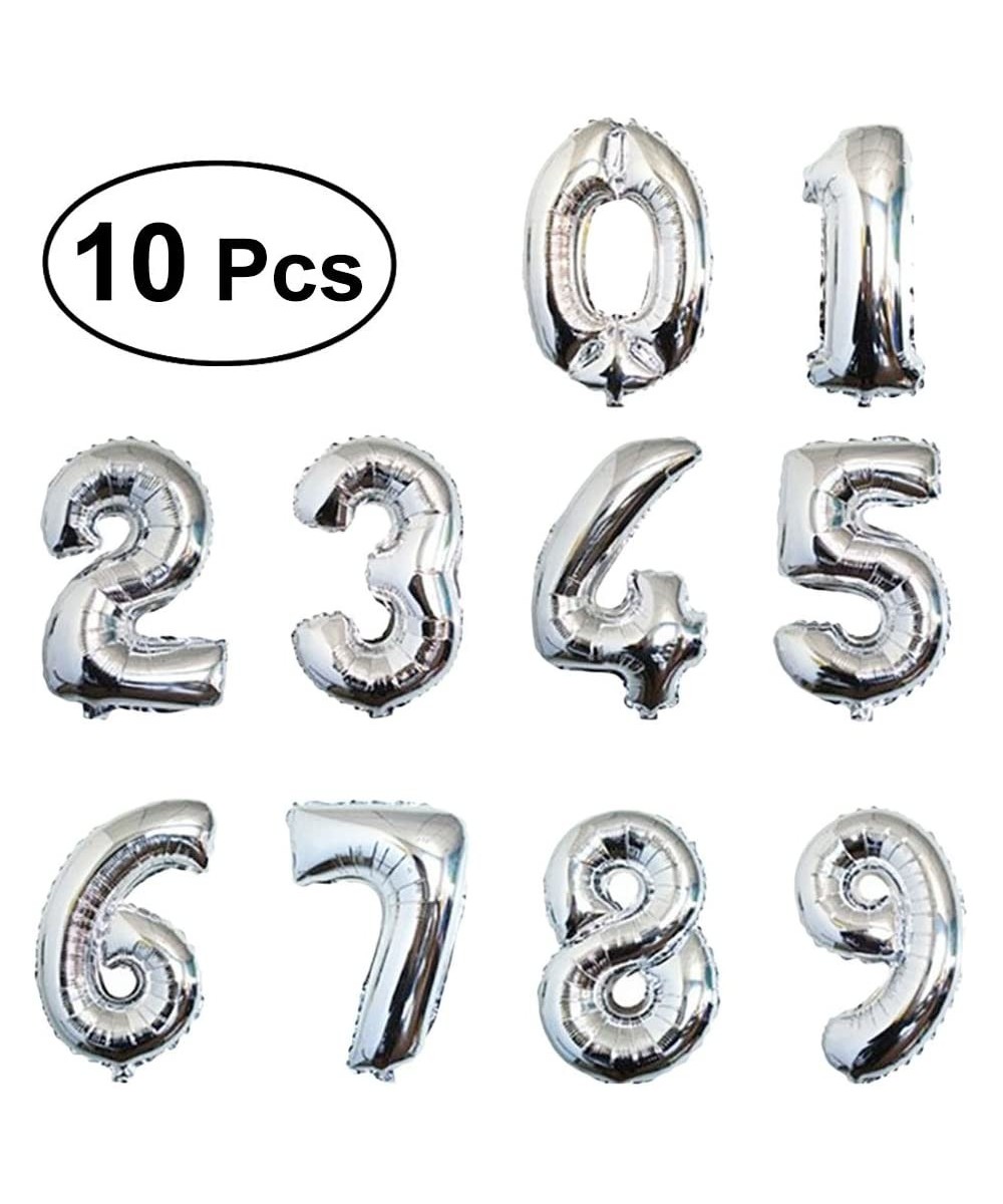 16Inch Mini Number balloons Helium Foil Gold Digital Balloons Party Festival Decorations Supplies (Silver) - C818EEN2XOC $5.9...