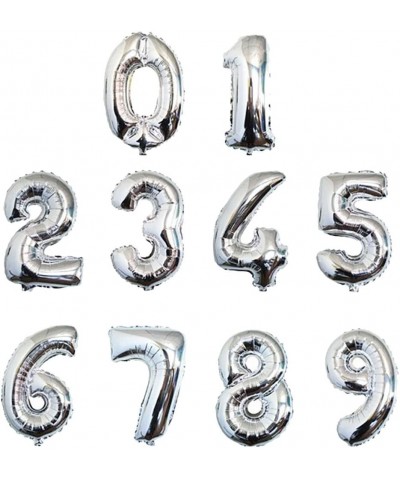 16Inch Mini Number balloons Helium Foil Gold Digital Balloons Party Festival Decorations Supplies (Silver) - C818EEN2XOC $5.9...