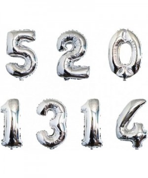 16Inch Mini Number balloons Helium Foil Gold Digital Balloons Party Festival Decorations Supplies (Silver) - C818EEN2XOC $5.9...