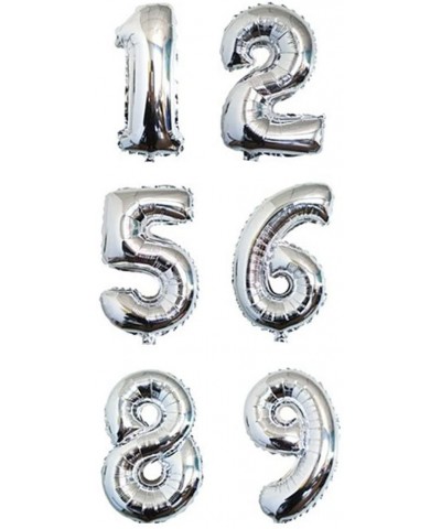 16Inch Mini Number balloons Helium Foil Gold Digital Balloons Party Festival Decorations Supplies (Silver) - C818EEN2XOC $5.9...