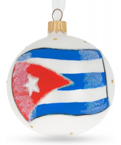 Flag of Cuba Glass Ball Christmas Ornament - C618785KN4I $8.66 Ornaments