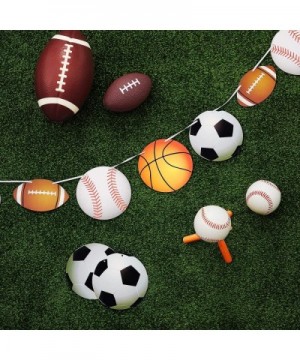 4 Pieces Sports Theme Banner Sports Bunting Hanging Banners Basketball Football Baseball Soccer Paper Garland for Birthday Ba...