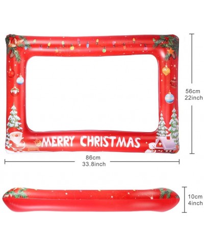 Large Size Inflatable Christmas Photo Booth Frame with 2 Christmas Headband for Christmas New Year Party(33.8 x 22 Inch) - CY...