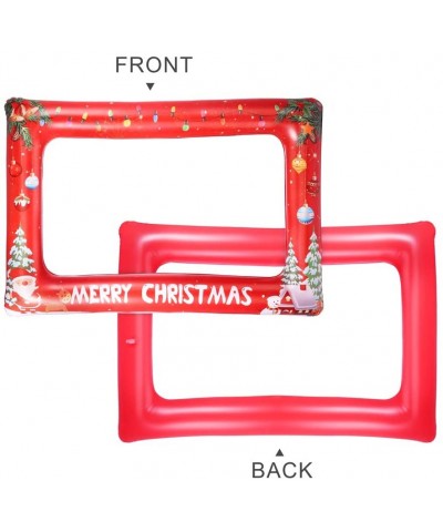 Large Size Inflatable Christmas Photo Booth Frame with 2 Christmas Headband for Christmas New Year Party(33.8 x 22 Inch) - CY...