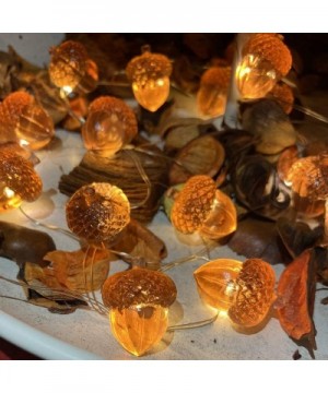 3D Twinkle Acorn Fall Decorations Harvest String Lights- Full Size Autumn Acorn 10 feet 30 LEDs USB Operated with Remote for ...