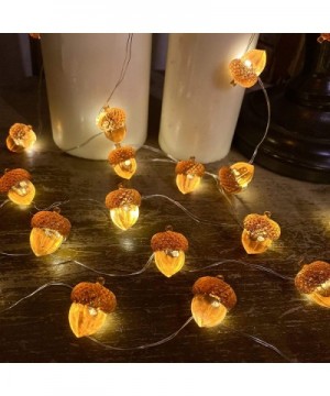 3D Twinkle Acorn Fall Decorations Harvest String Lights- Full Size Autumn Acorn 10 feet 30 LEDs USB Operated with Remote for ...