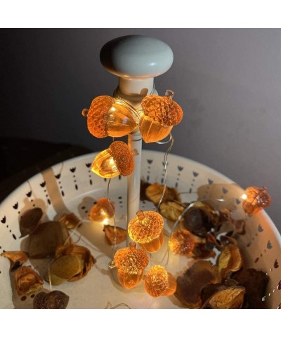 3D Twinkle Acorn Fall Decorations Harvest String Lights- Full Size Autumn Acorn 10 feet 30 LEDs USB Operated with Remote for ...