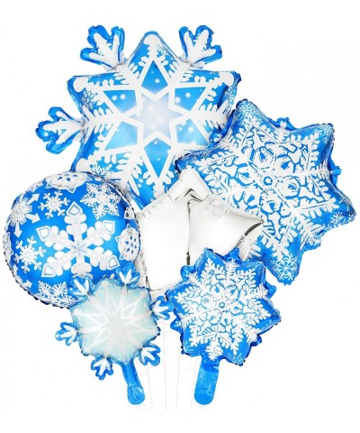 30 Pieces Snowflake Foil Balloons Frozen Birthday Party Winter Theme Balloons Shining Star Aluminum Balloons for Baby Shower ...